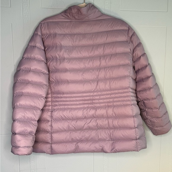 Lands End Puffer Jacket Lilac Womens Plus 1X Down Mock Neck Full Zip Pockets - Picture 3 of 12